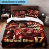 3PCS Michael Football Star Bedding Set,Including 1pc Duvet Cover And 2pcs Pillowcases Perfect for Bedroom, Dormitory, Fan Christmas gift