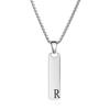 Fashion Initial Bar Necklace for Men Women Exquisite Waterproof Stainless Steel A-Z Letters Pendant Necklace Alphabet Jewelry