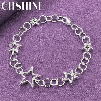 Браслет CHSHINE со звездами из стерлингового серебра 925 пробы для женщин, свадебная вечеринка, модные ювелирные изделия с шармами
