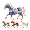 1/4Pcs Horse Brooch Alloy Enamel Pin with Rhinestones Inlaid Clothes Hats Bags Collar Badge Fashion Accessories