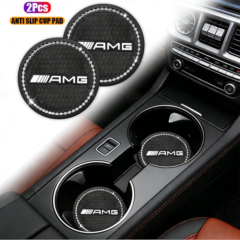 Car Coasters Rubber Water Cup Holder Anti-slip Pad Stickers For Mercedes benz A B C E G CLA GLK CLASS W221 W212 W213 W176 W205 CP2