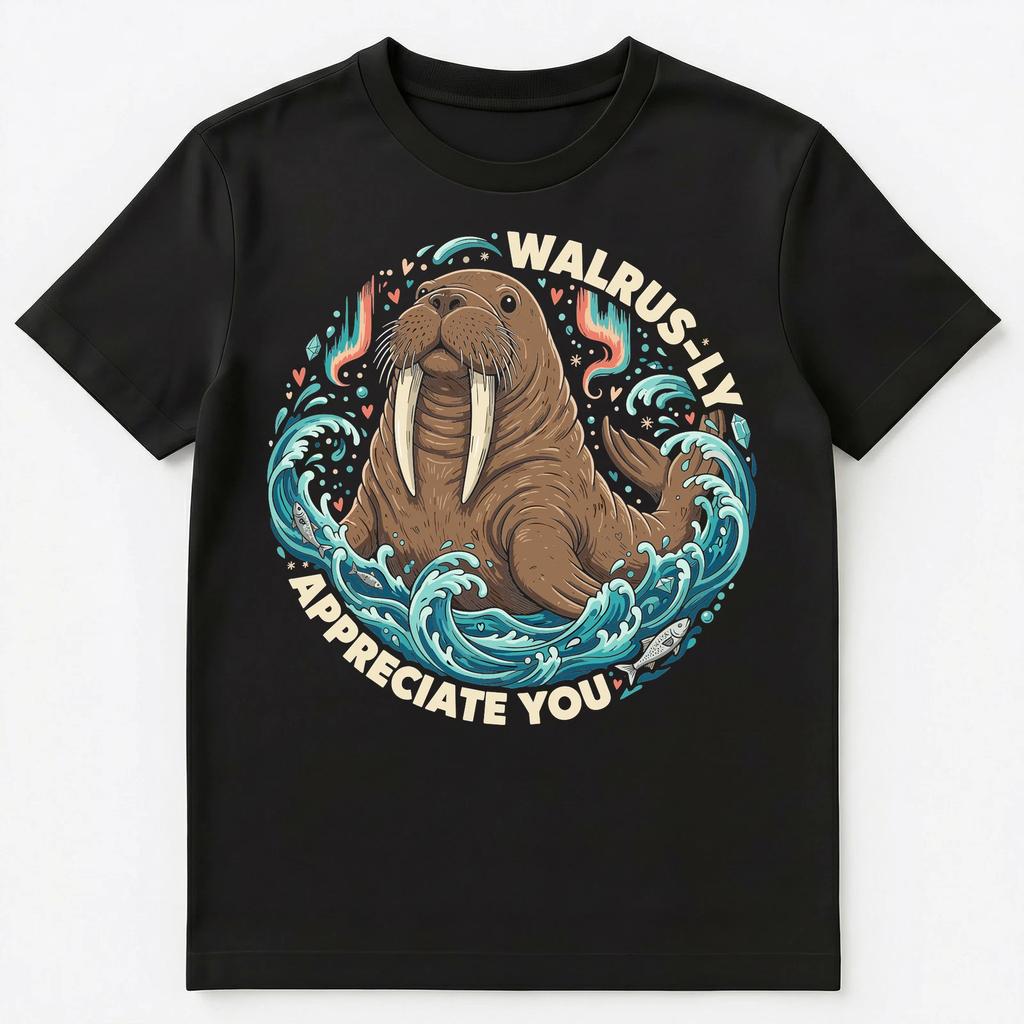 Walrus Appreciation Motivational Ocean Design Unisex T-Shirt