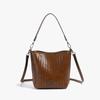 Niche woven pattern bag women's new simple bucket bag casual commuter shoulder messenger bag