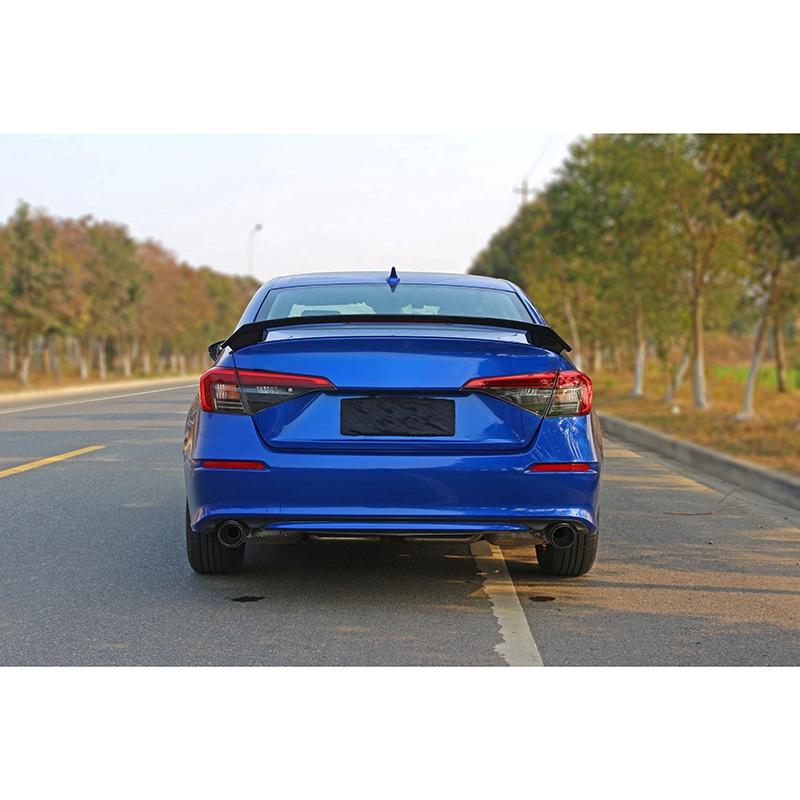 Для Honda Civic 11-го поколения 2024 года Заднее антикрыло в стиле карбона Без сверления ABS Фиксированное ветровое крыло Крыло-спойлер на багажник Внешние аксессуары