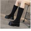 Fashion Thick Soled Long Boots for Women 2024 Autumn and Winter New Thick Heel Waterproof Platform Boots for Women Raising Shoes
