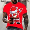 Футболка с изображением Санта-Клауса 3D, мужская модная летняя повседневная рубашка с короткими рукавами на рождественскую тематику