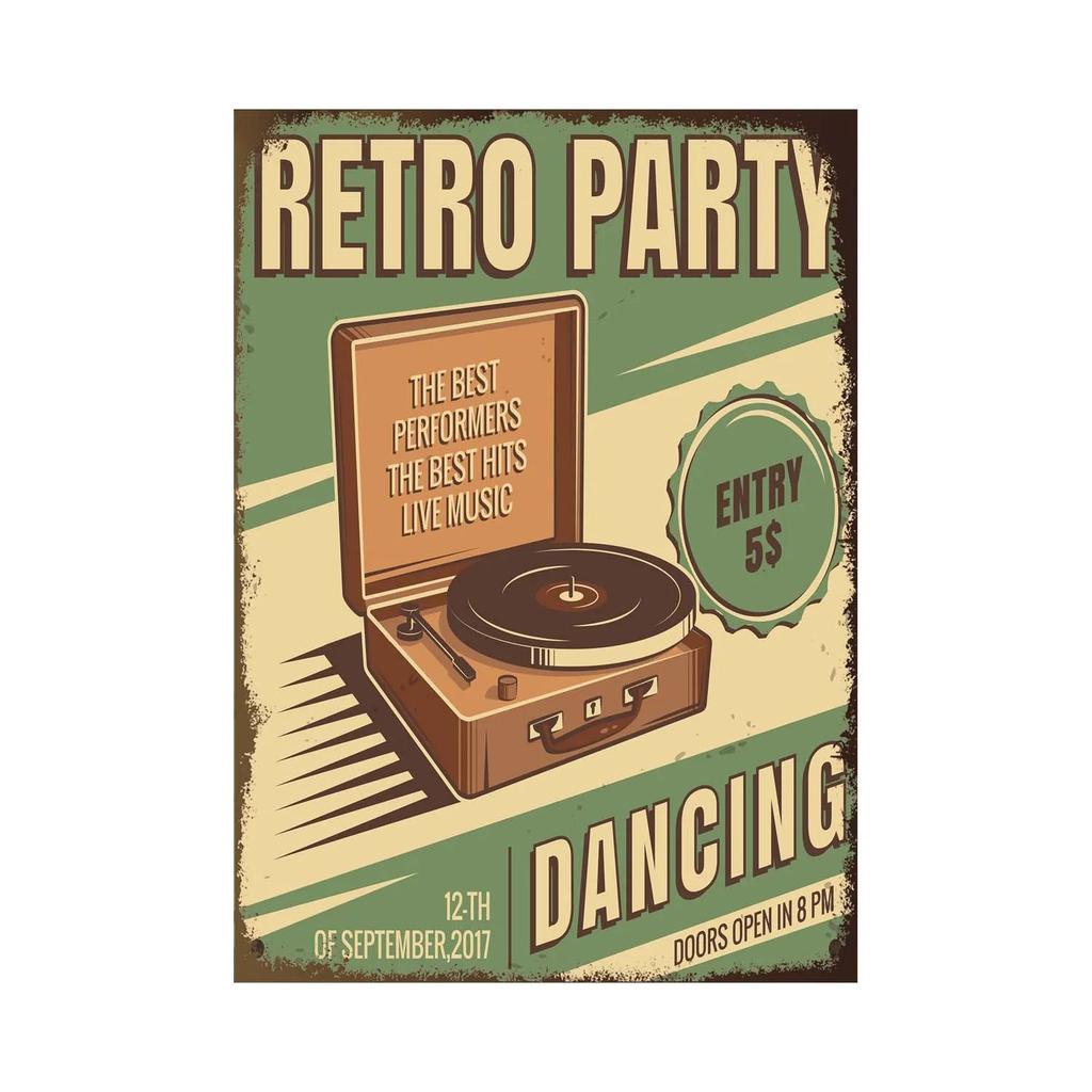 Vintage Tin Signs Decor Rock Music Metal Posters Retro Guitar Rock Party Metal Plates Room Wall Art for Bar Pub Club