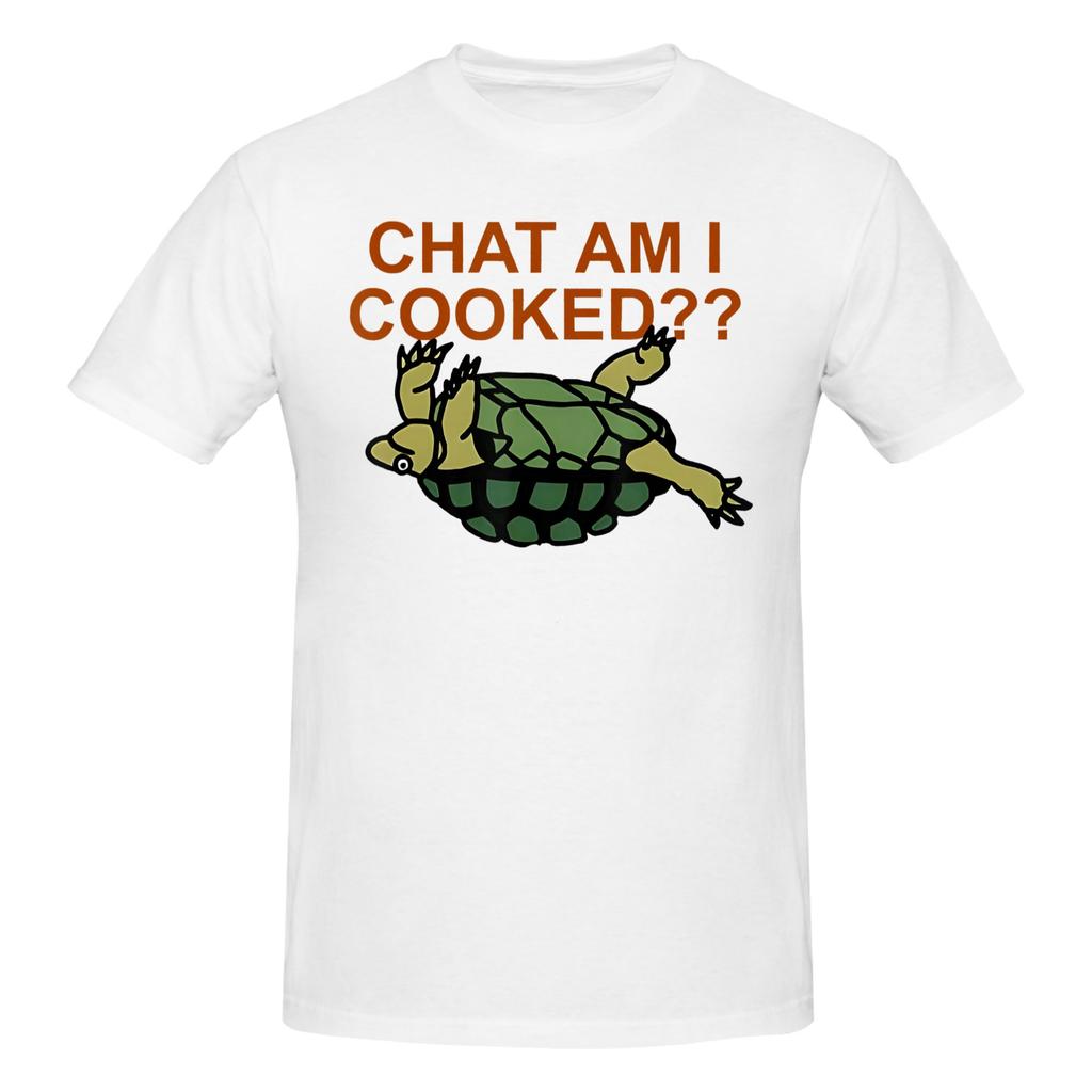 1 Piece Funny Turtle Novelty 100 Cotton Tshirt Chat Am I Cooked Tops Tees For Unisex