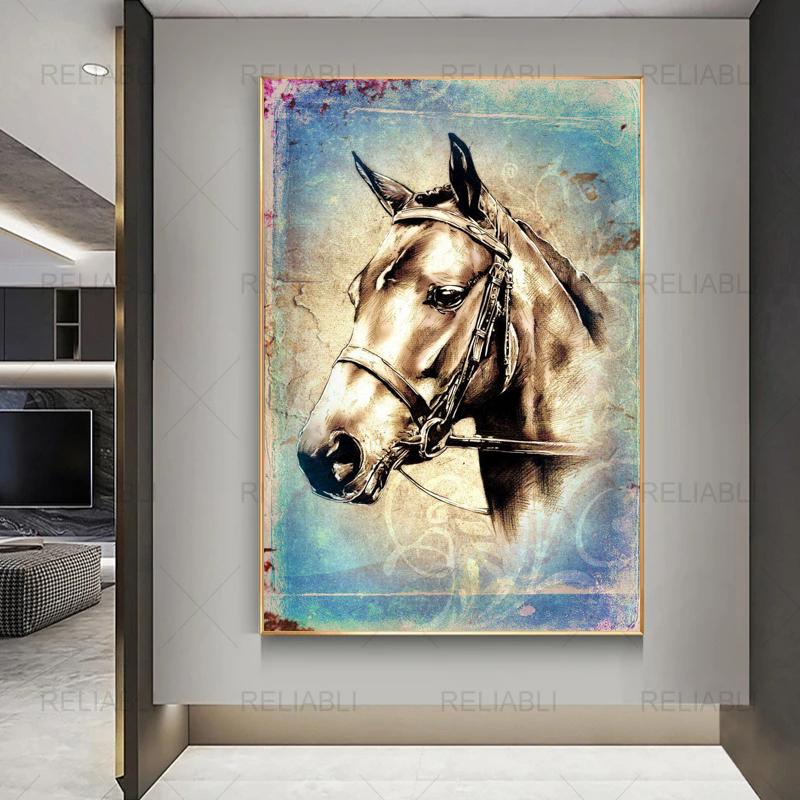Плакаты с бегущей лошадью и принты, холст, живопись, настенные художественные картины с животными для гостиной, современный домашний декор, куадрос, без рамки