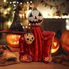 Halloween Pumpkin Statue Spooky Ghost Pumpkin Holding Skull Figurine Resin Gothic Decoration for Indoor Outdoor Home Tabletop Garden Decor