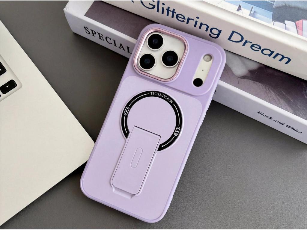 Чехол-подставка с магнитом и ощущением кожи для Apple 17 Pro Max, противоударный