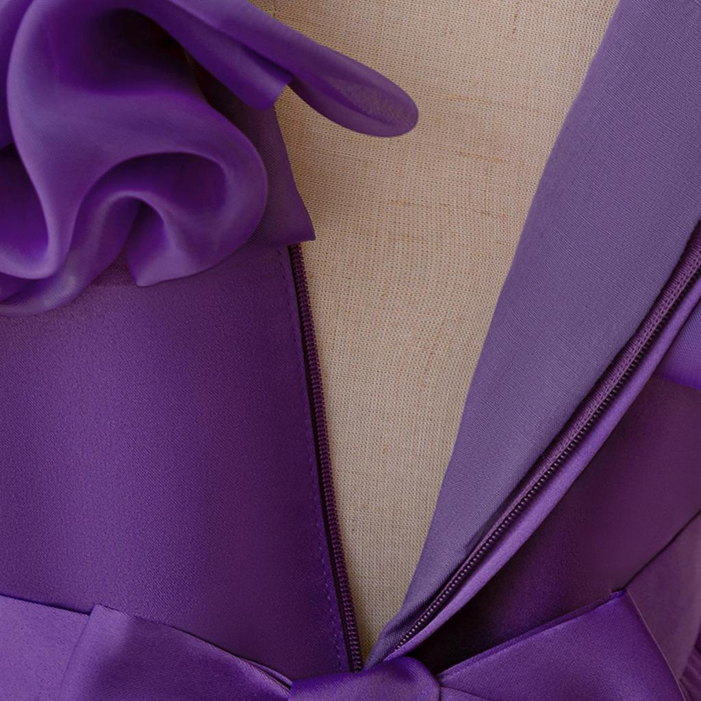 Детское темно-фиолетовое тюль бальное платье вечернее платье подходит для празднования дня рождения выступление жемчужное сетчатое платье принцессы