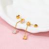 Fenny High End PVD 18K Gold Plated No Fade Elegant Chain Tassel Zirconia Hoop Earring Stainless Steel Fashion Jewelry