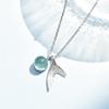 S925 стерлингового серебра корейский стиль модные рыбьи слезы синее пенное ожерелье милая свежая ключичная цепочка для женщин