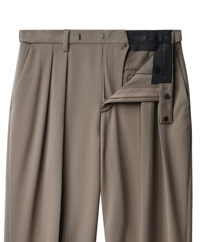 MUSINSA STANDARD Reverse Two-Tuck Semi-Balloon Hidden Elastic Waist Slacks [Dusty Beige]