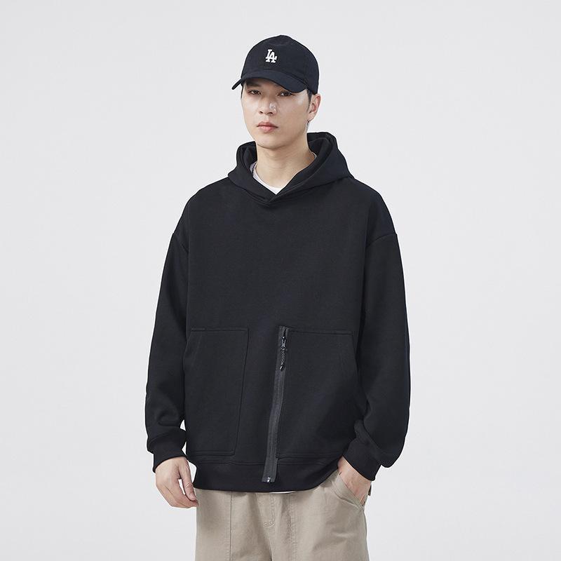 Осенняя толстовка с капюшоном мужская новая весенне-осенняя однотонная толстовка мальчиковая верхняя одежда американский хай-стрит свободная тонкая куртка