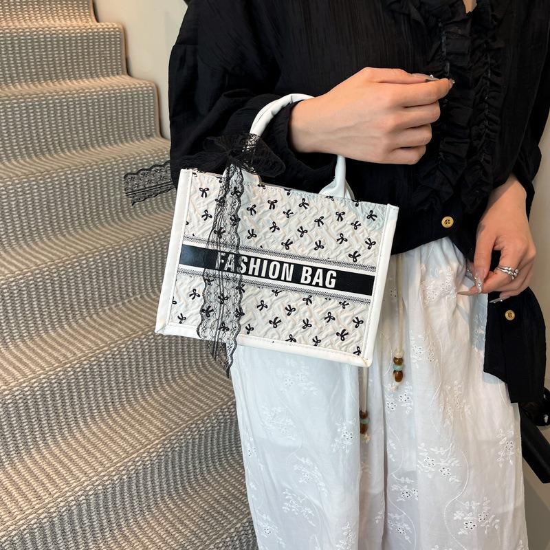 Модная сумка-тоут большой вместимости для поездок на работу, женская, с милым бантом, в повседневном нишевом дизайне