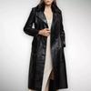Formal Party Wear Real Lambskin Leather Trench Coat Halloween Stylish Black Women's