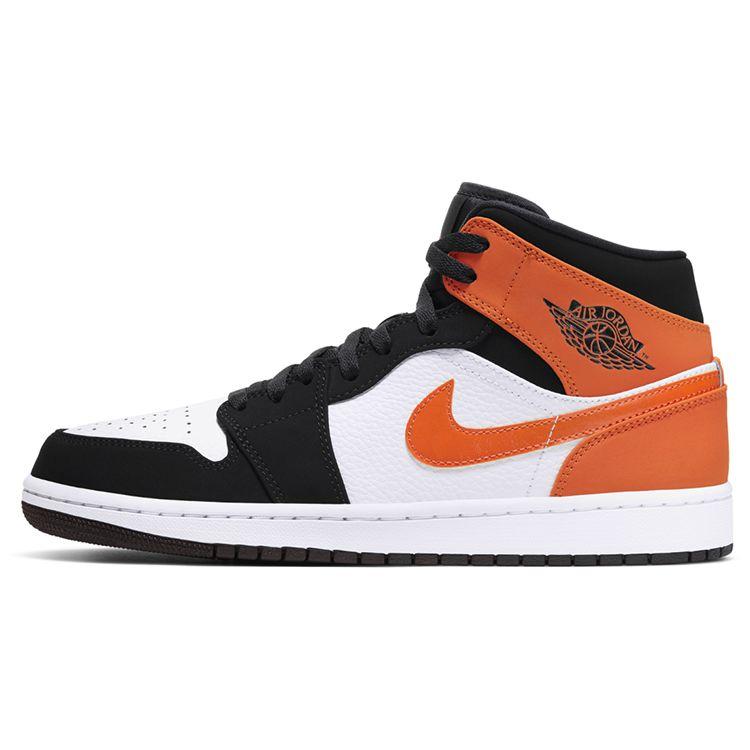 Air Jordan 1 Mid Shattered Backboard Unisex Sneakers Orange Black Starfish 554724-058
