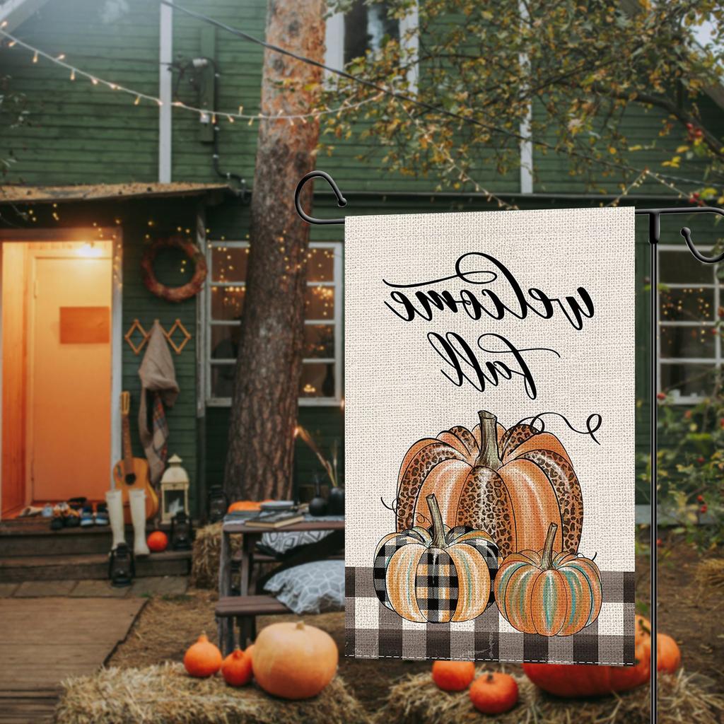 Fall Garden Flag Watercolor Vertical Outdoor Decoration 12.5 X 18 Inch