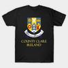 Asian Size Men Print T-shirt County Clare, Ireland - Coat Of Arms No-Cut Heat Transfer Print Cotton Tshirt