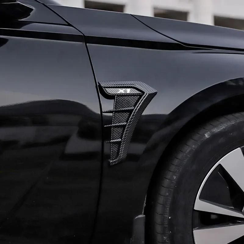 Для автомобиля BMW X1 Аксессуары Черный Карбон Крыло Автомобиля Боковые Вентиляционные Отверстия Воздухозаборник Решетка Наклейка Крышка