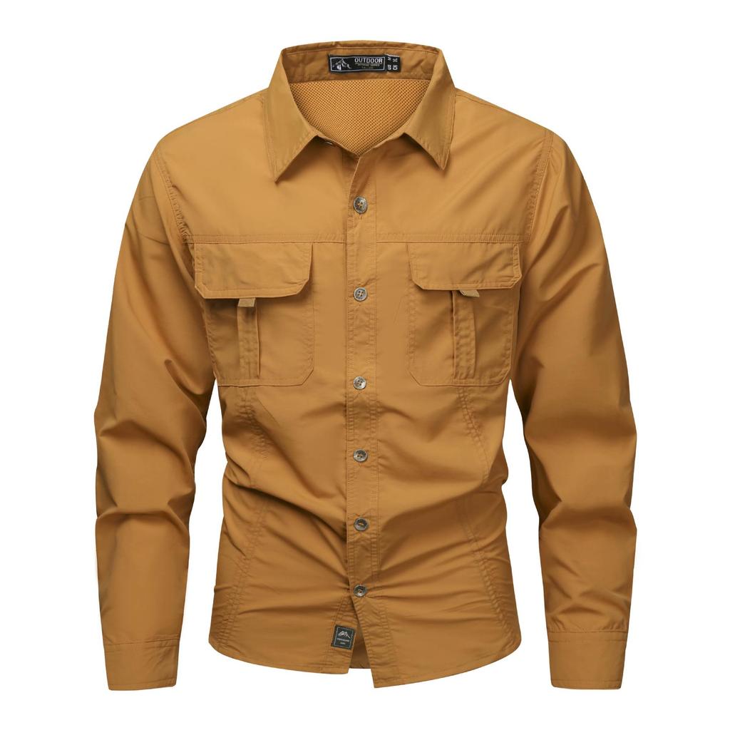 Мужская быстросохнущая рубашка с длинным рукавом и защитой от солнца, с ледяным эффектом, для весны/лета, для активного отдыха и рабочей одежды, доступна в больших размерах.