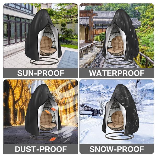Teynewer Waterproof 210D Oxford Cloth Large Hanging Swing Egg Chair Cover Home Garden Patio Outdoor Protect Home Furniture From Dust Rain Sun