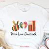Peace Love Juneteenth T Shirt Black History Blm Pride Vintage Washed Homme Casual Versatile Graphic Stylish Stretched Vintage
