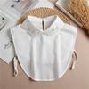 Fashion Women's Embroidery Shirt Fake Collar Removable Mujer Faux Cols White Sweater False Collar Lapel Shirt Blouse Detachable