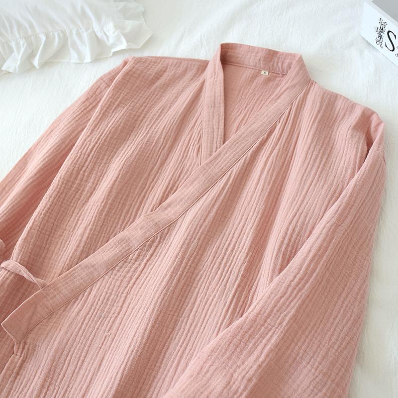 2026 Кимоно в японском стиле весна и лето новинка 100% хлопок креп женское тонкое ночное платье халат халат домашняя одежда пижама