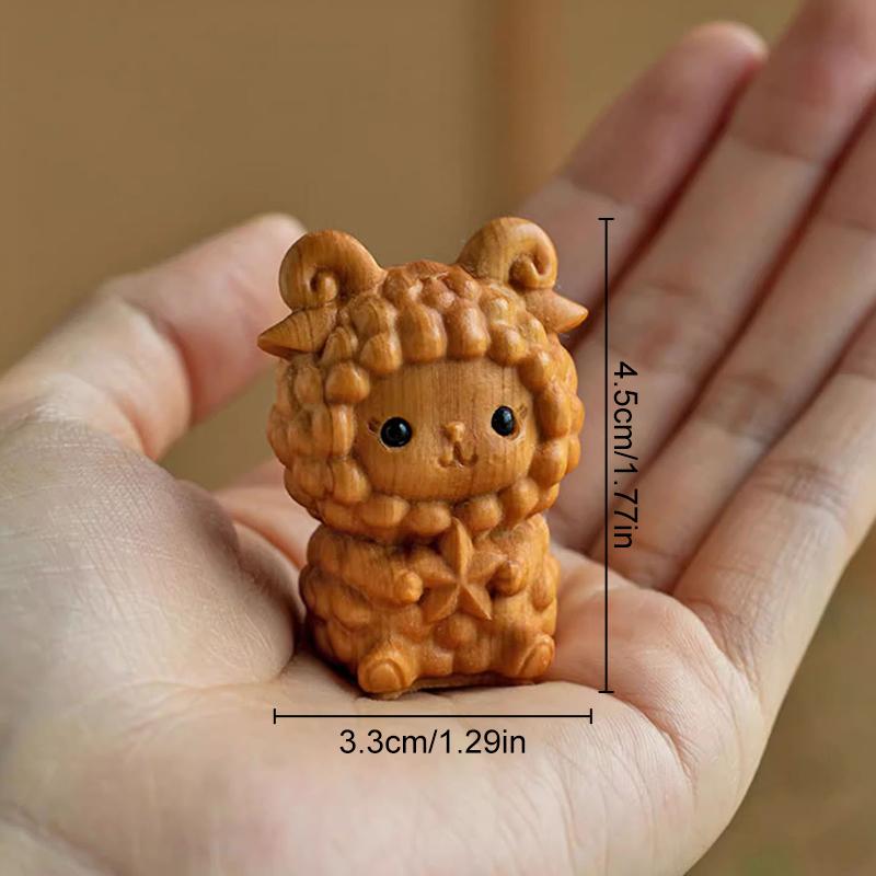 Wooden Chinese Zodiac DIY Handmade Carved Ornaments Animals For Necklace Keychains Pendants Jewelry Accessories