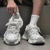 Спортивная мужская обувь 2025 новая летняя универсальная на толстой подошве увеличивающая рост повседневная модная брендовая молодежная для бега спортивная обувь для папы