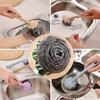 Stainless Steel Wire Ball Washing Pot Brush With Handle Cleaning Ball Brush