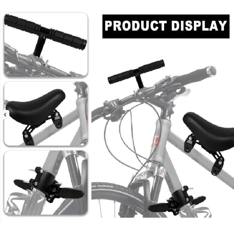 Mountain Bike Child Front Seat Footrest Handlebar Set With Leather Padding For Kids Safety