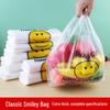 Thickened Transparent Smiley Face Plastic Takeout Bag - Convenient Commercial Packaging Handbag