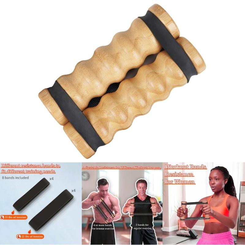 Оборудование для тренировки верхней части тела с уровнями сопротивления и эргономичной деревянной ручкой, портативное оборудование для упражнений