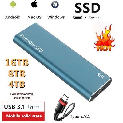 Портативный SSD расширения 16ТБ/8ТБ/4ТБ/2ТБ/1ТБ - Мобильное твердотельное хранилище