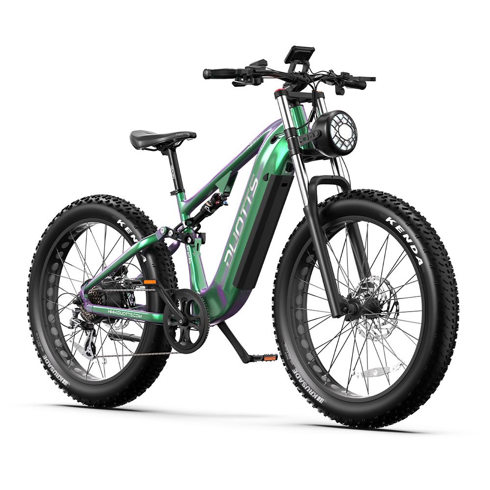 DUOTTS E26 electric bicycle, Samsung 48V 20Ah battery, full suspension system, 26-inch tires, maximum range 60-120 km.