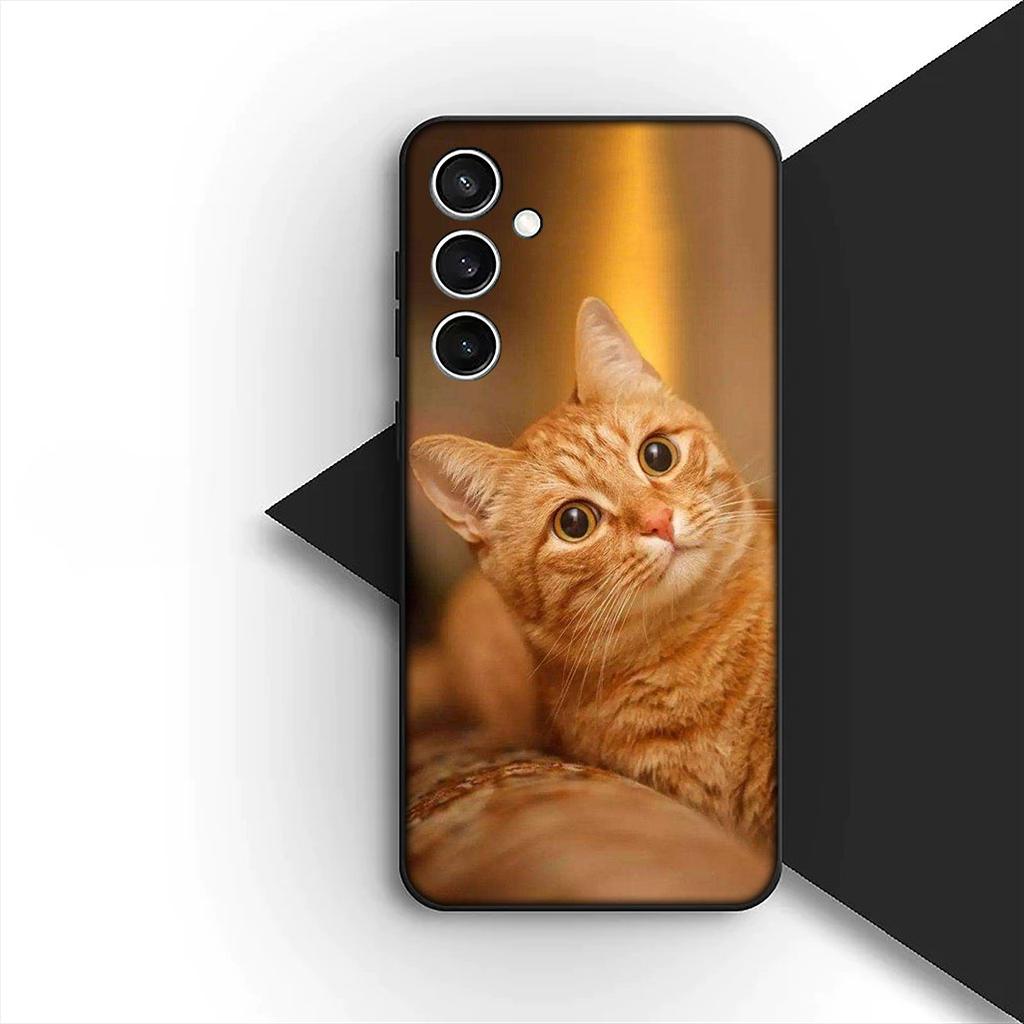 Soft Cover for Samsung Galaxy S20 S22 S21 FE Ultra Plus A07 A17 A15 A16 A25 A57 A37 Casing Phone Case Comics Cat Meow Lovely