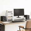 VidaXL Monitor Stand and Desk Organizer Engineered Wood, Adjustable Monitor Riser, Screen Stand 854733