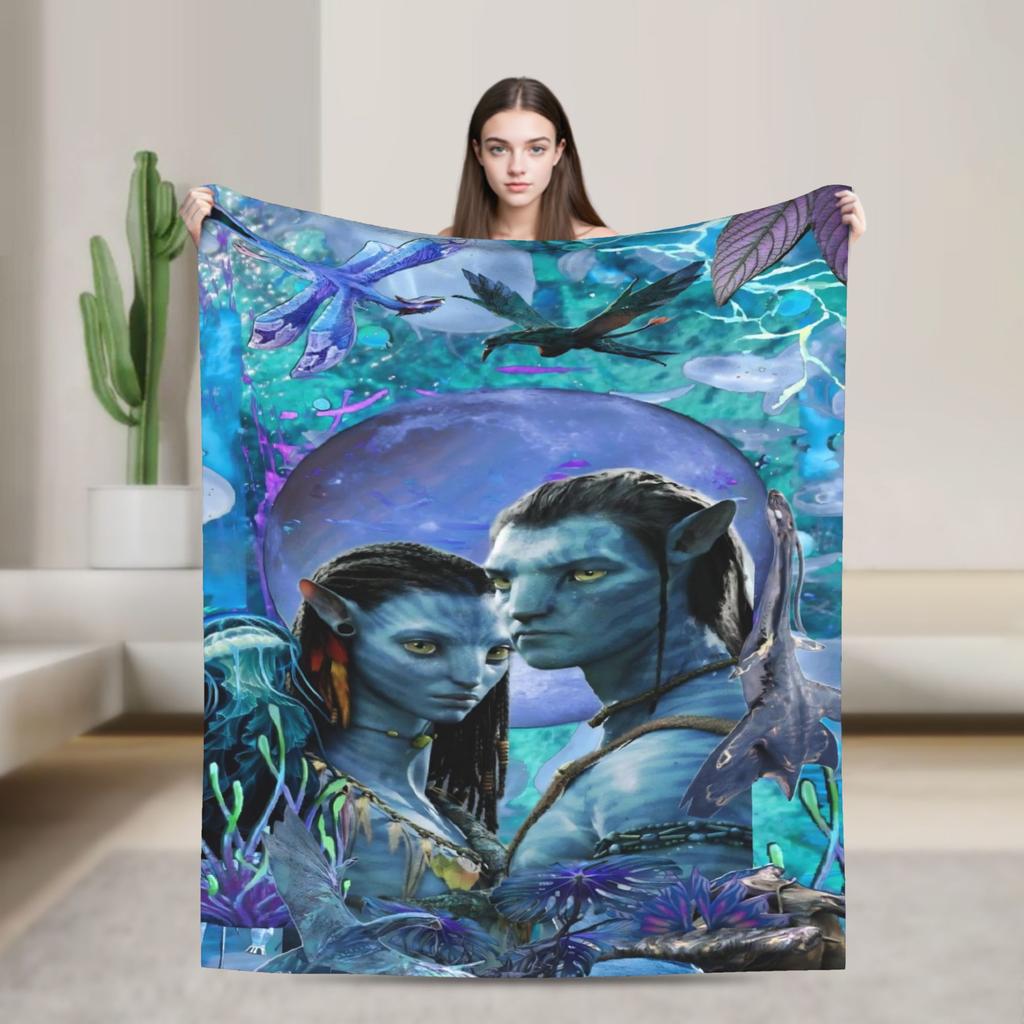 Cartoon Avatar Movie Blanket Fleece Summer Air Conditioning  Multi-function Lightweight Throw Blanket for Bed Car Quilt