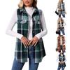 Женская мода и зима клетчатый свободный кардиган без рукавов жилет куртка