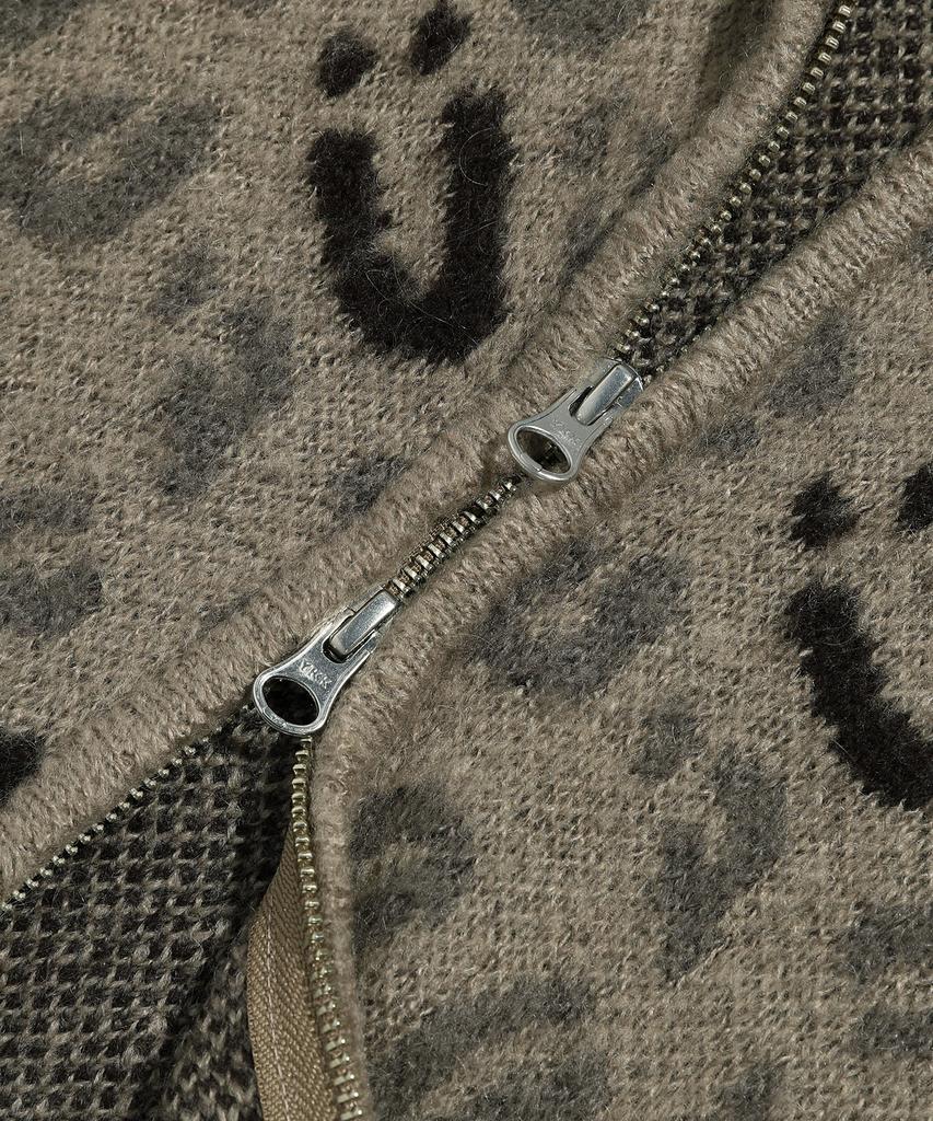 ISTKUNST U Leopard Pattern Knit Zip Up_Brown(Ik2Cfmk690A)