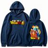 Bandai Dragon Ball Super Goku Vegeta Hoodie Double Print Anime Loose Black Hooded Sweatshirt Fall Streetwear for Anime Fans
