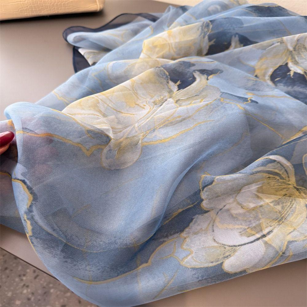 Polyester Tourism Long Shawl 185*120cm Neckerchief Luxury Bandanas  Female Accessories