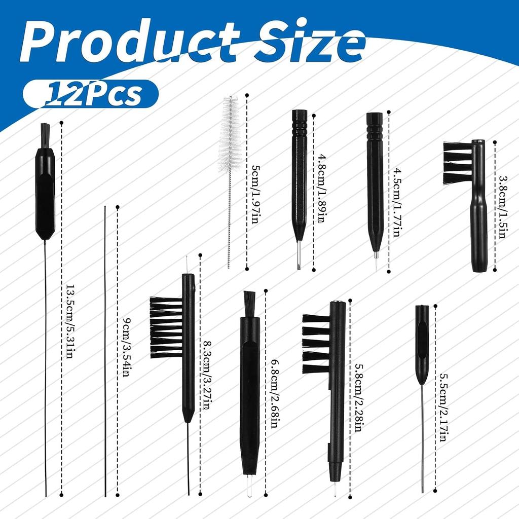 12Pieces/Pack Hearing Aid Cleaning Kit Hearing Aid Cleaning Tools Hearing Aid Amplifier Cleaning Tools Hearing Aid Brushes