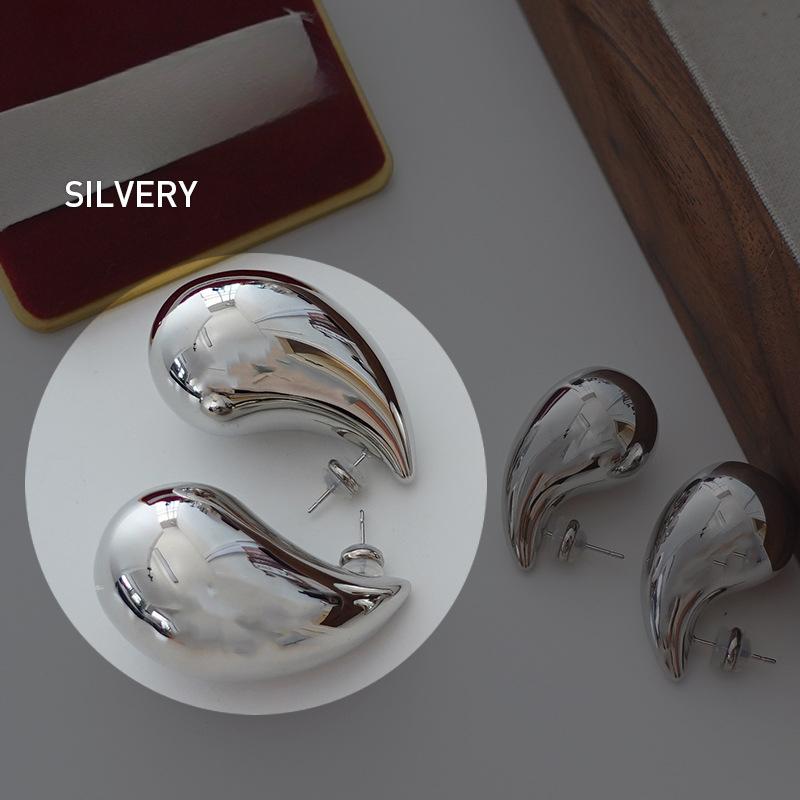 Металлические серьги-гвоздики в форме капли воды, Стиль, Модная индивидуальность, Преувеличенные серьги, Холодная атмосфера, Серьги Advanced Sense