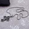 European and American Retro Exaggerated Cross Flower Titanium Steel Men's Pendant Necklace