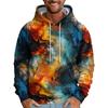 Men's Loose Abstract Printed Hooded Sweatshirt Men's Casual Fashion Sports Sweatshirt